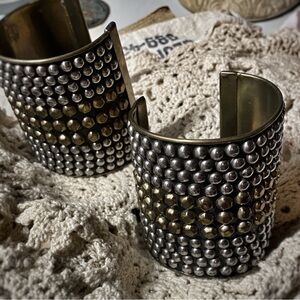 Y2K Copper Studded Cuff Bracelet Set
